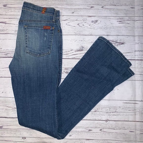 7 For All Mankind The Skinny BootCut Jeans (35" Inseam) 28" Waist - Picture 2 of 8